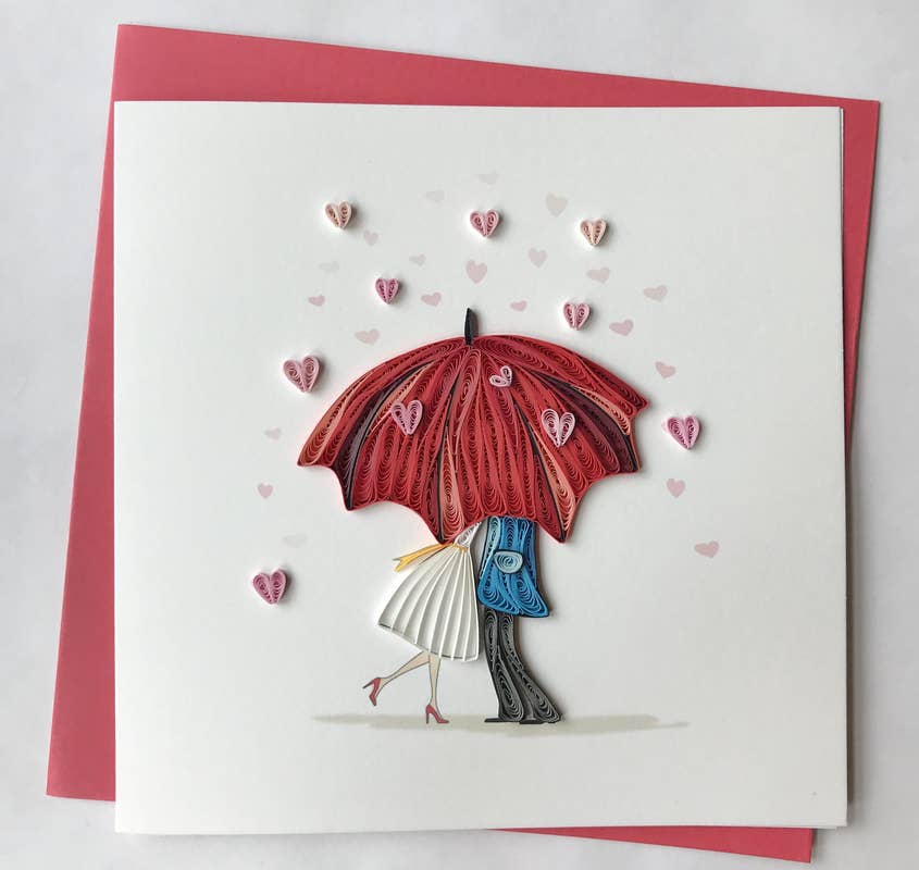 Umbrella Love Quilled Card