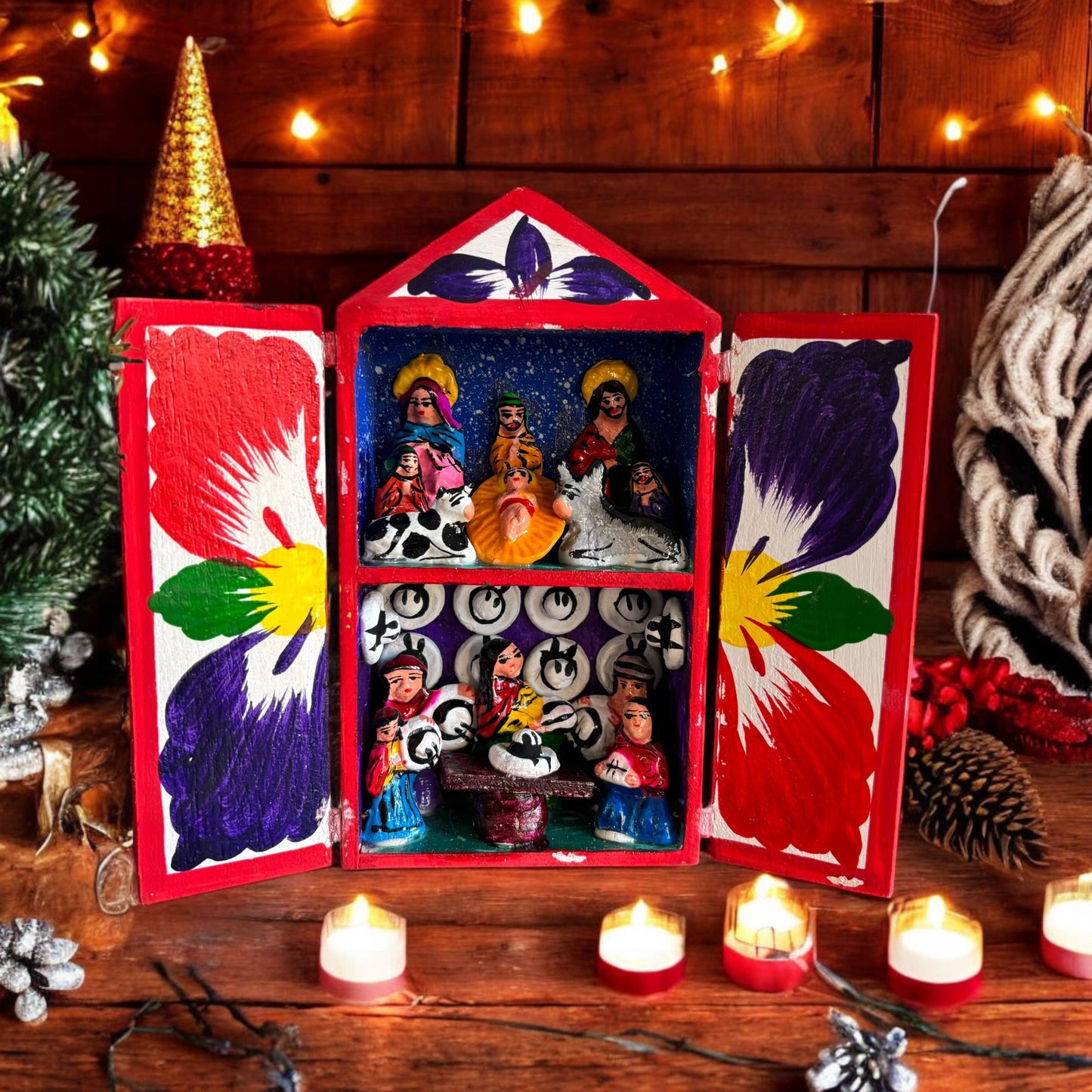 Nativity Retablos Peruvian Decor, Folk Art