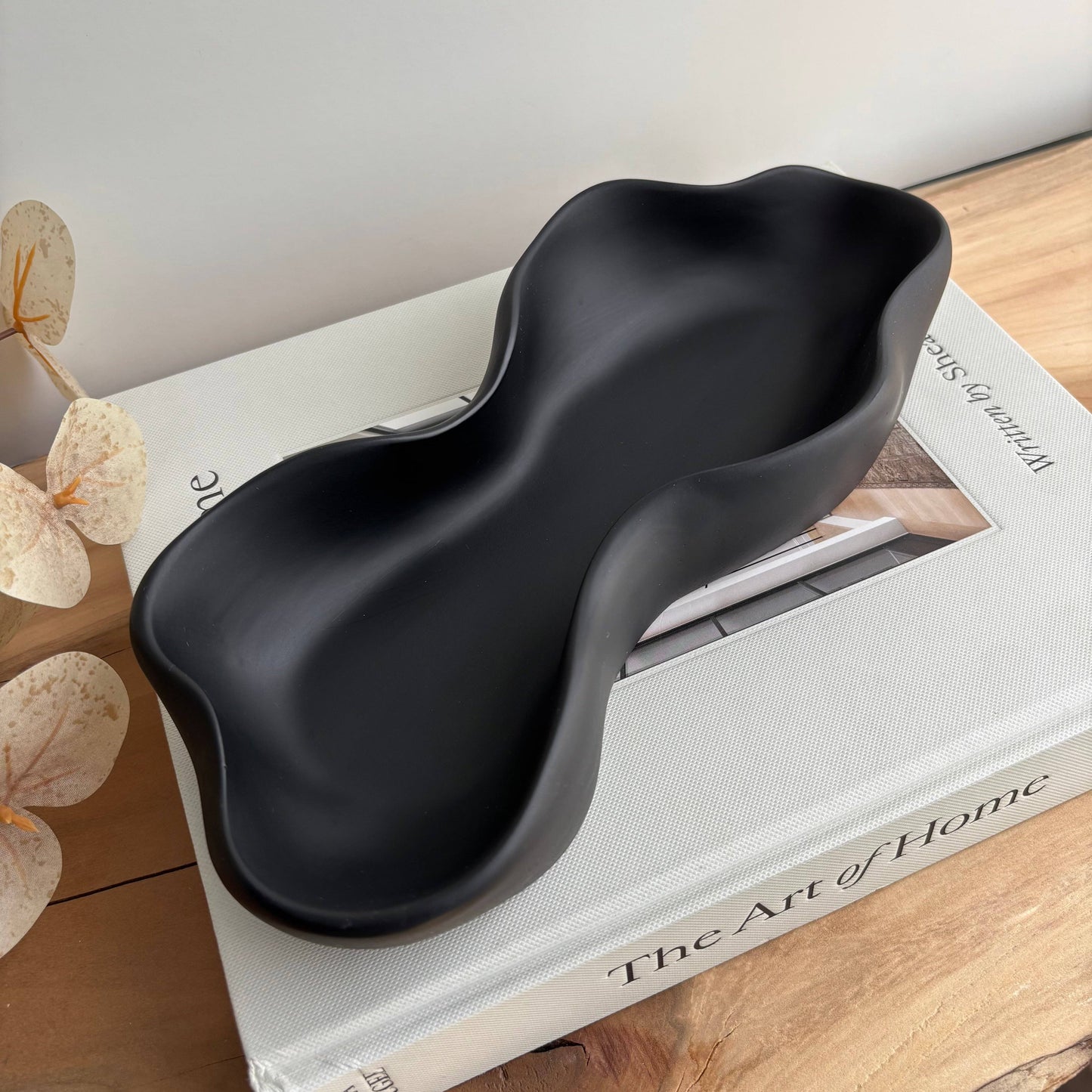 Curvy Bowl - Wavy Oblong Tray/ Bowl - Matte Black