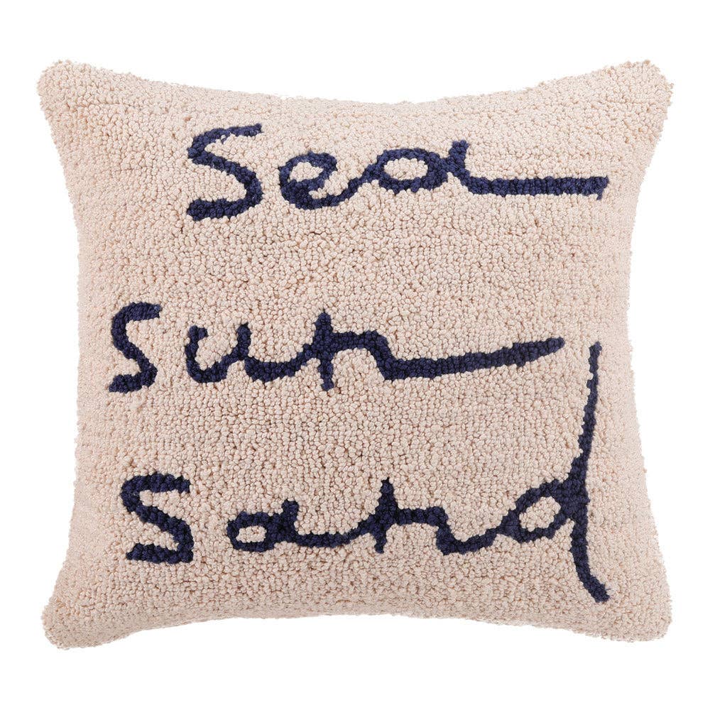 Sea Sand Sun Hooked Pillow