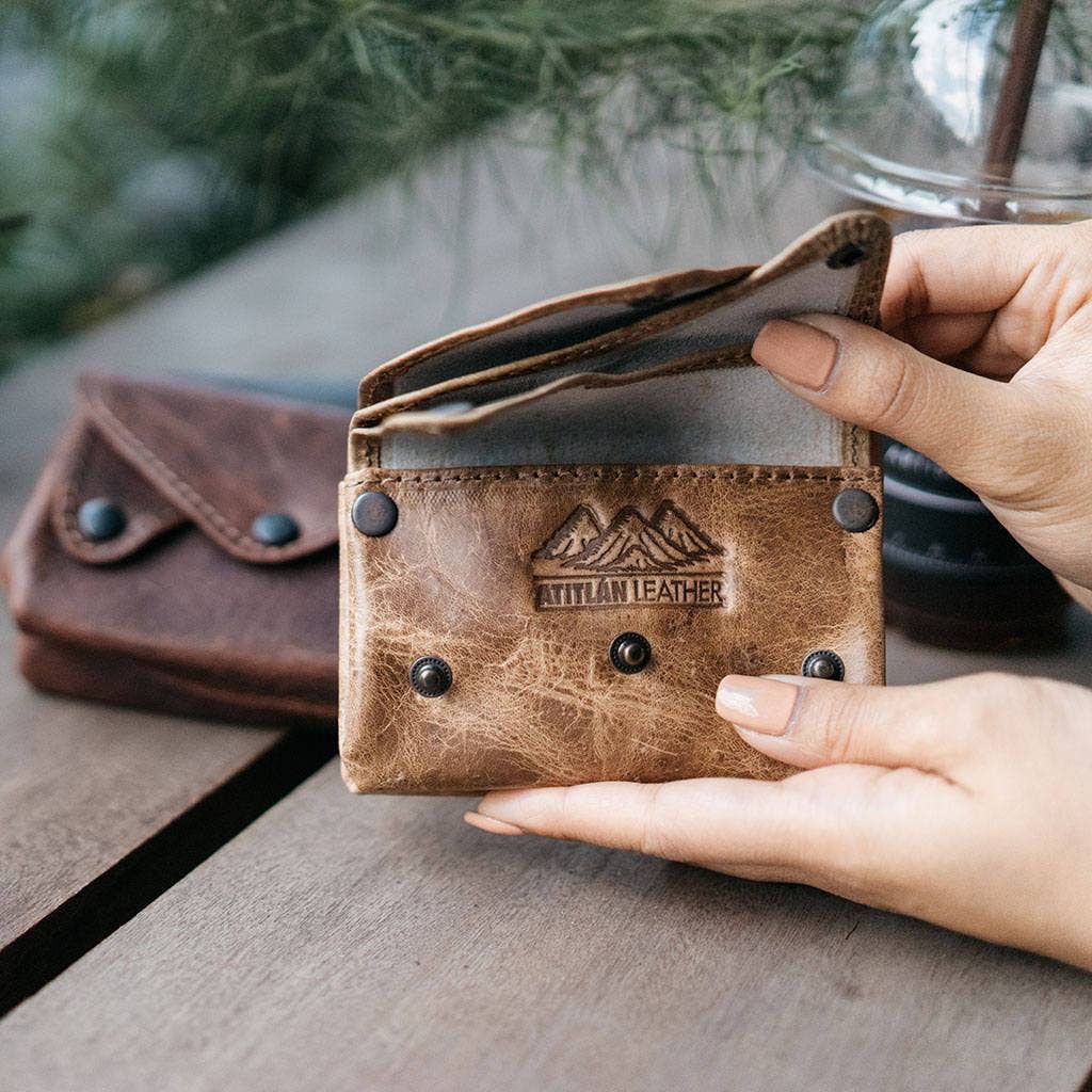 Small Leather Accordion Wallet
