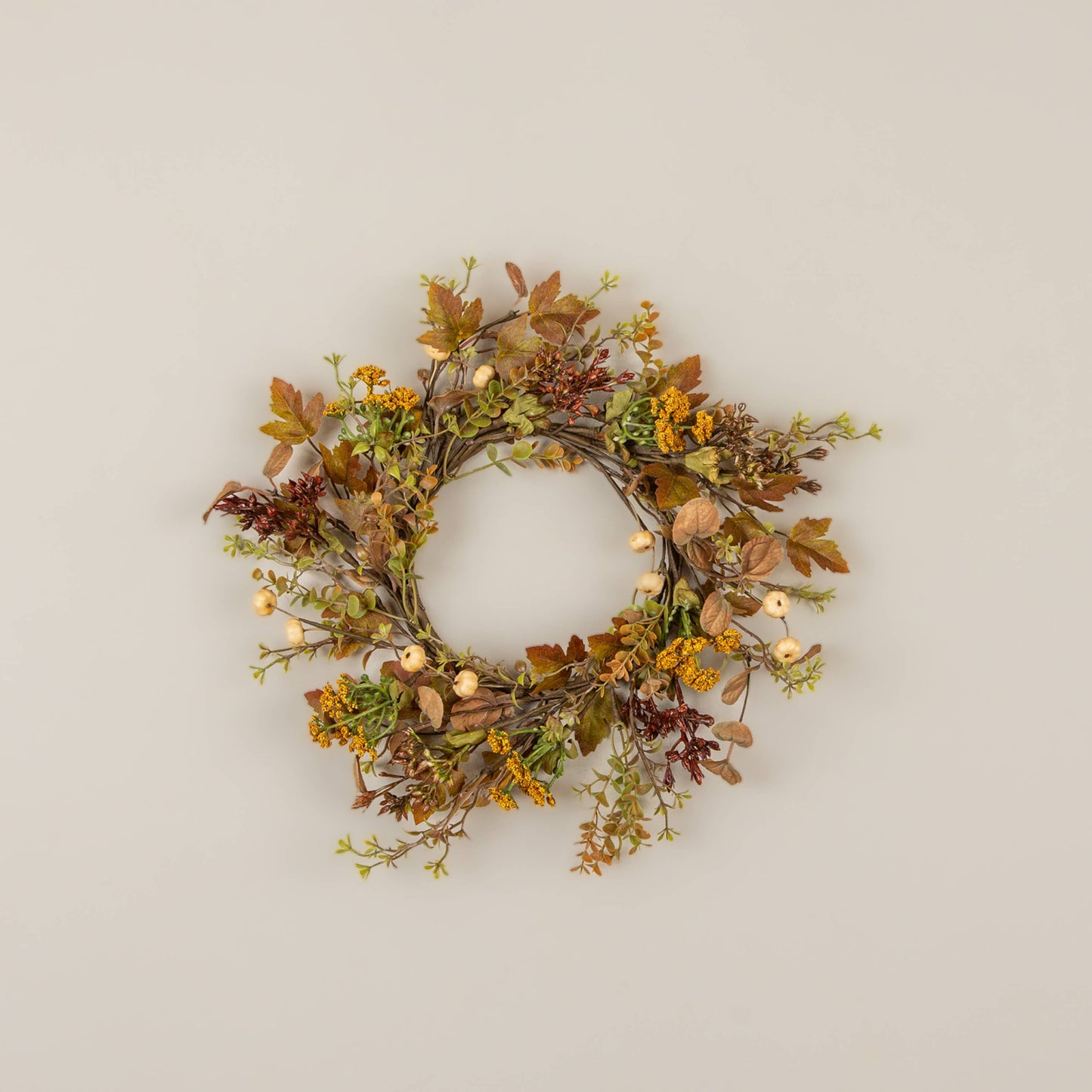 FALL WILDFLOWER, PUMPKIN & BERRY CANDLE RING