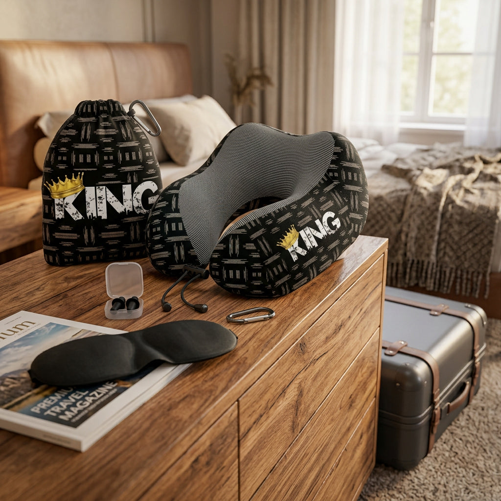 King Memory Foam Neck Pillow Set