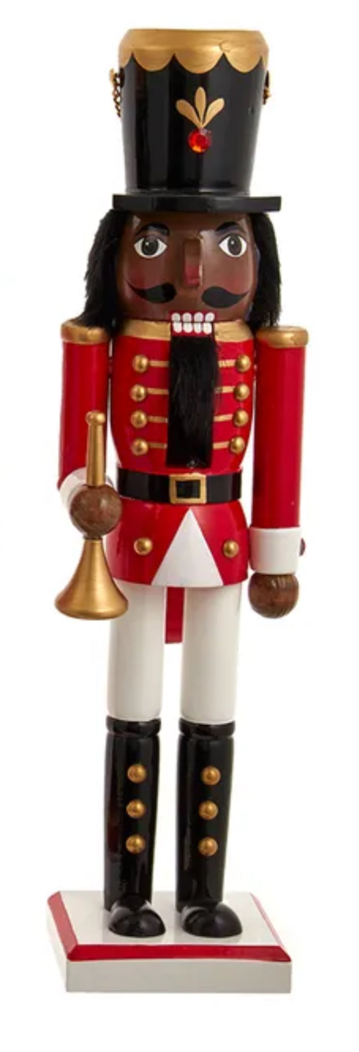 15"Red/Wht/Gold Black Nutcracker
