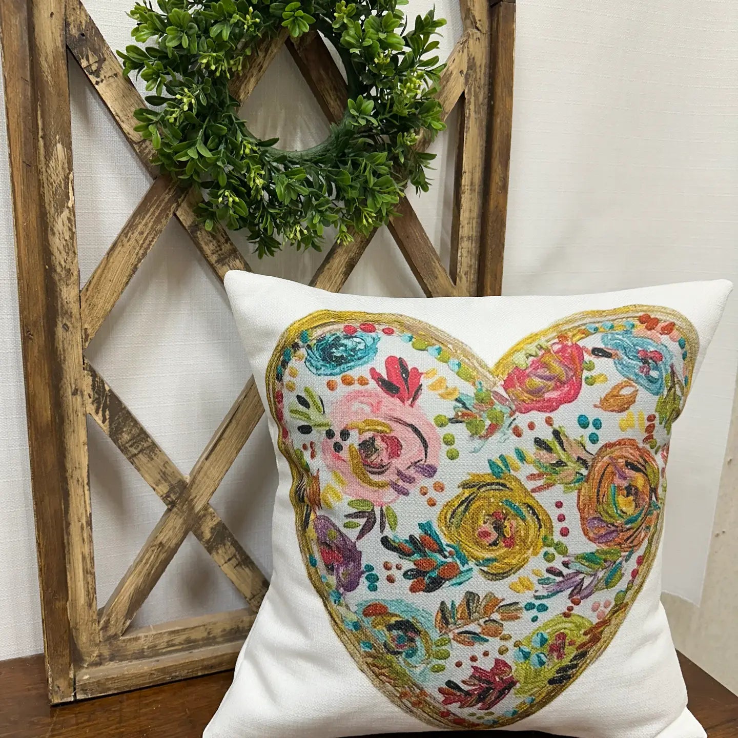 Vintage Heart Throw Pillow