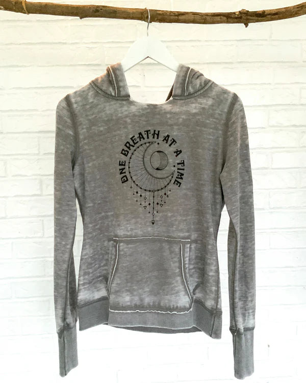 One Breath at a Time - Cement Burnout Pullover Hoodie