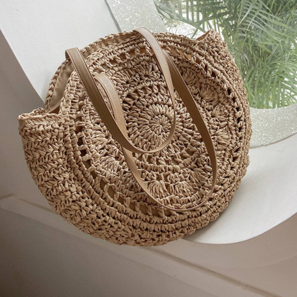 Round Hollow Woven Bag
