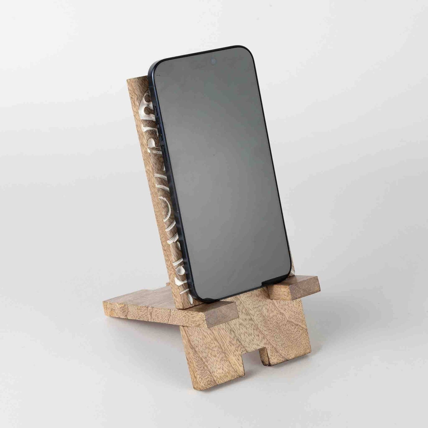 Mango Wood Phone Stand - Mandala