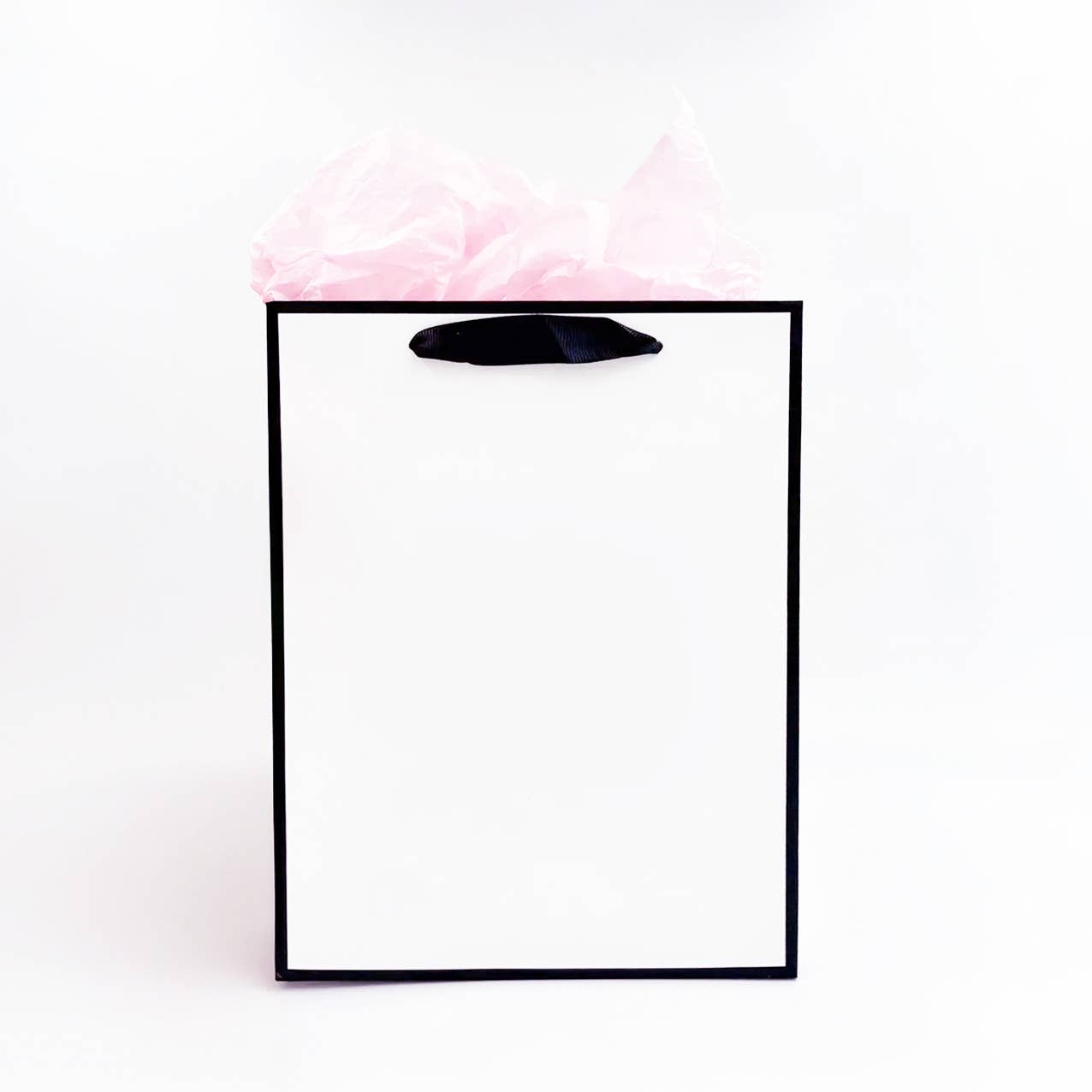 White with Black Border Paper Gift Bag