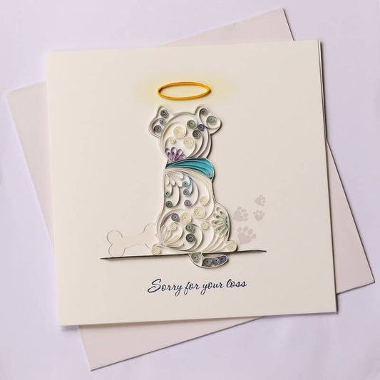 Sympathy Dog Quilled Card