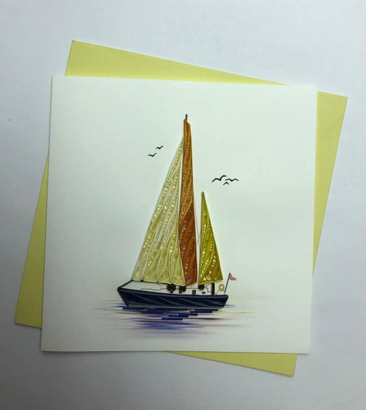 Sail Boat Quilled Card