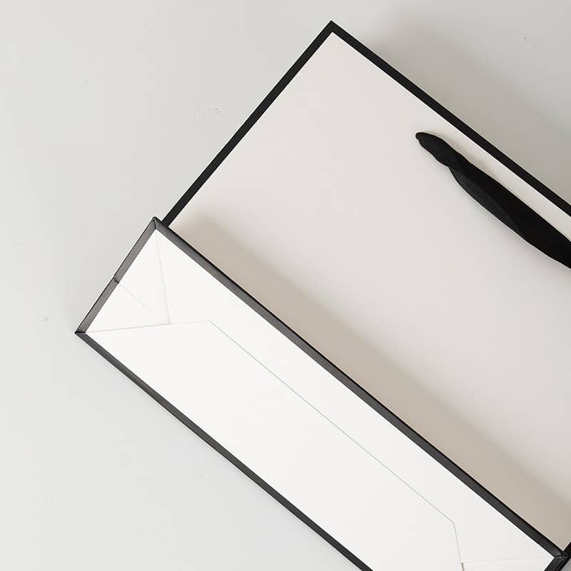 White with Black Border Paper Gift Bag