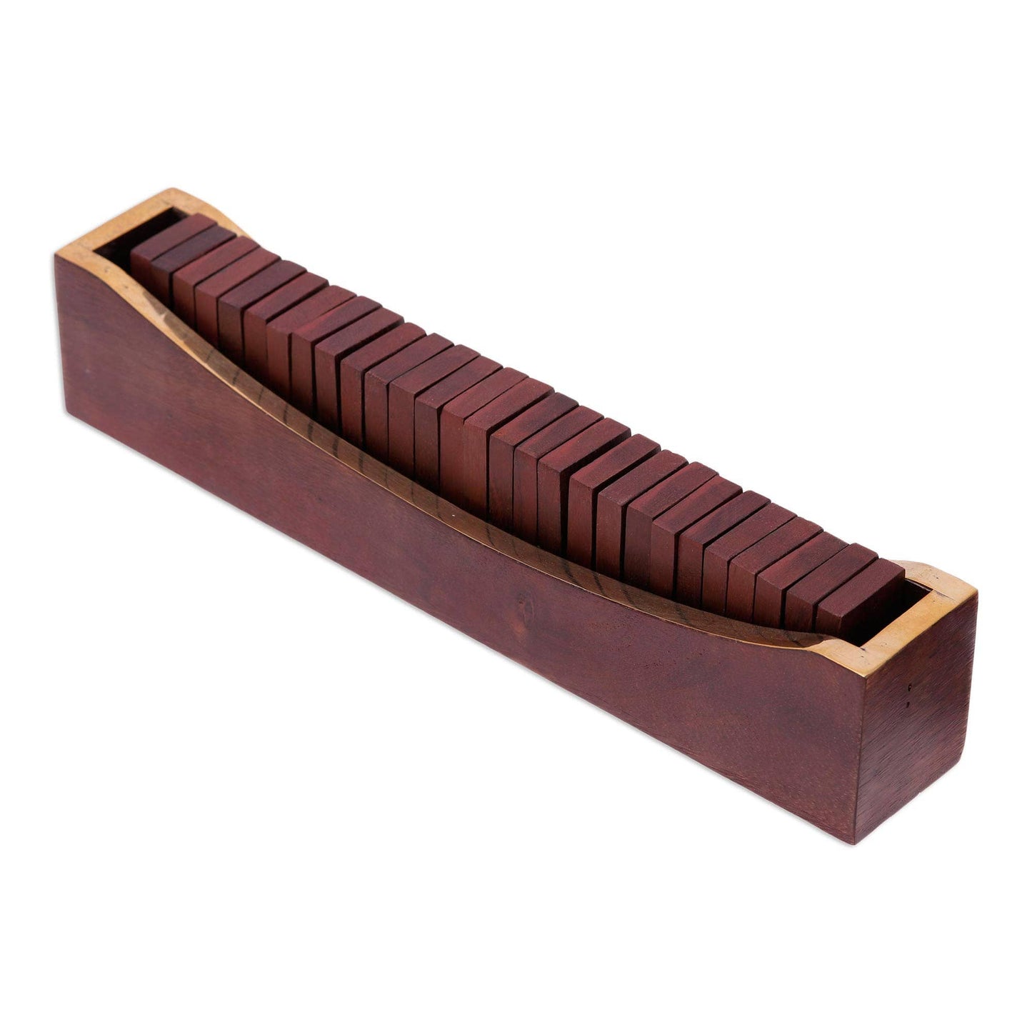 Handmade Classic Entertainment Wood Brass Domino Set
