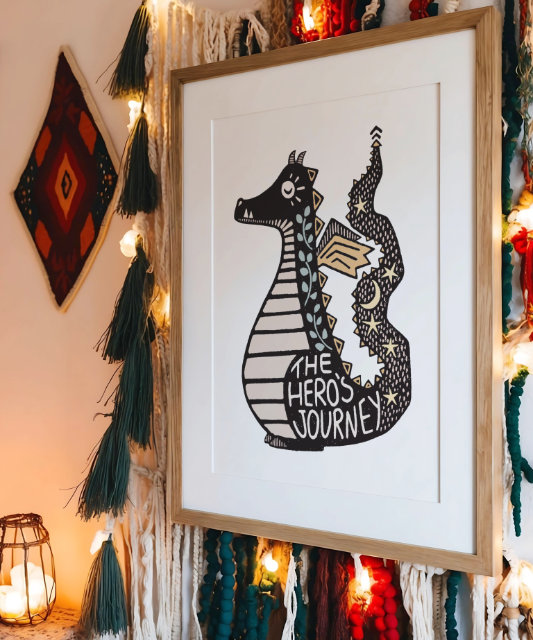Daring Dragon Art Print, Motivational Wall Art