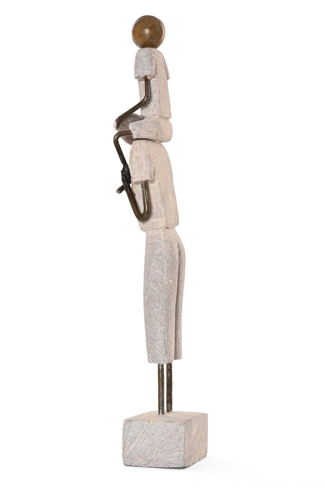 Stone and Metal Joy of Fatherhood Sculpture