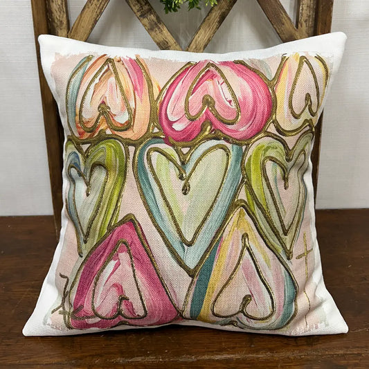 Many Hearts Throw Pillow