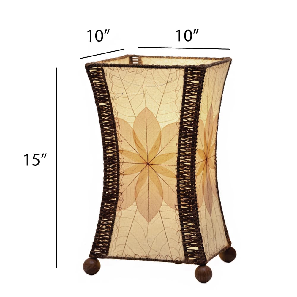 Hourglass Table Lamp Natural, Shade Made of Jackfruit Leaves