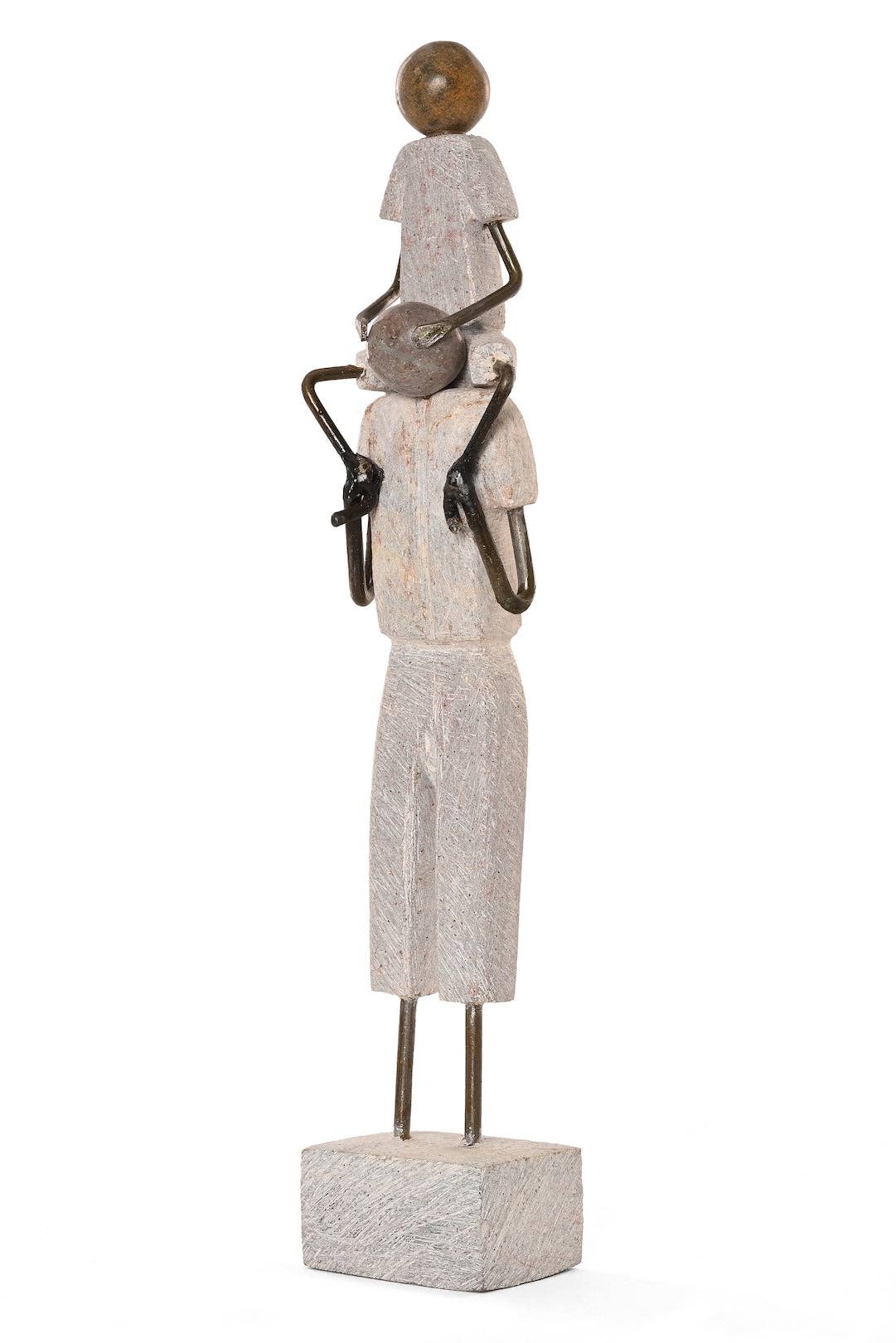 Stone and Metal Joy of Fatherhood Sculpture