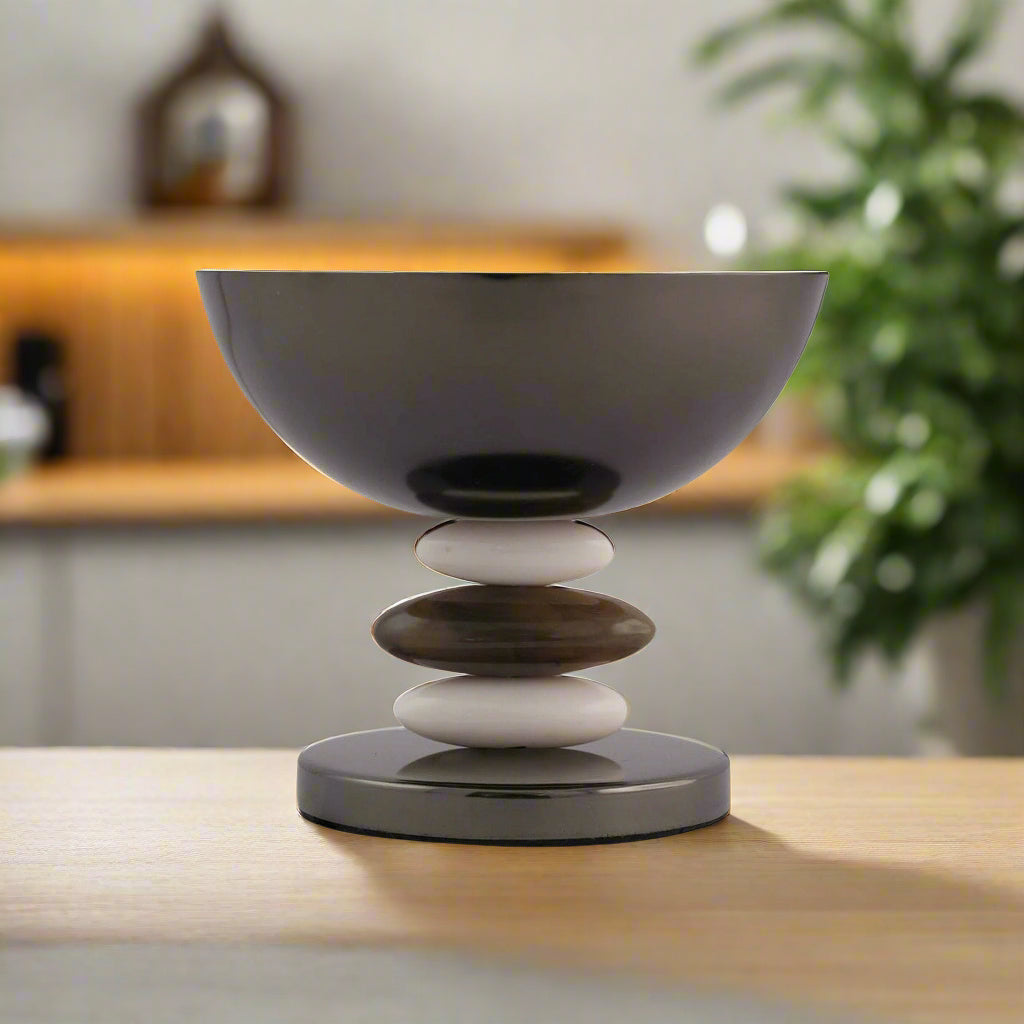 Midnight Pebble Footed Nut Bowl