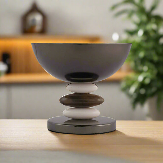 Midnight Pebble Footed Nut Bowl