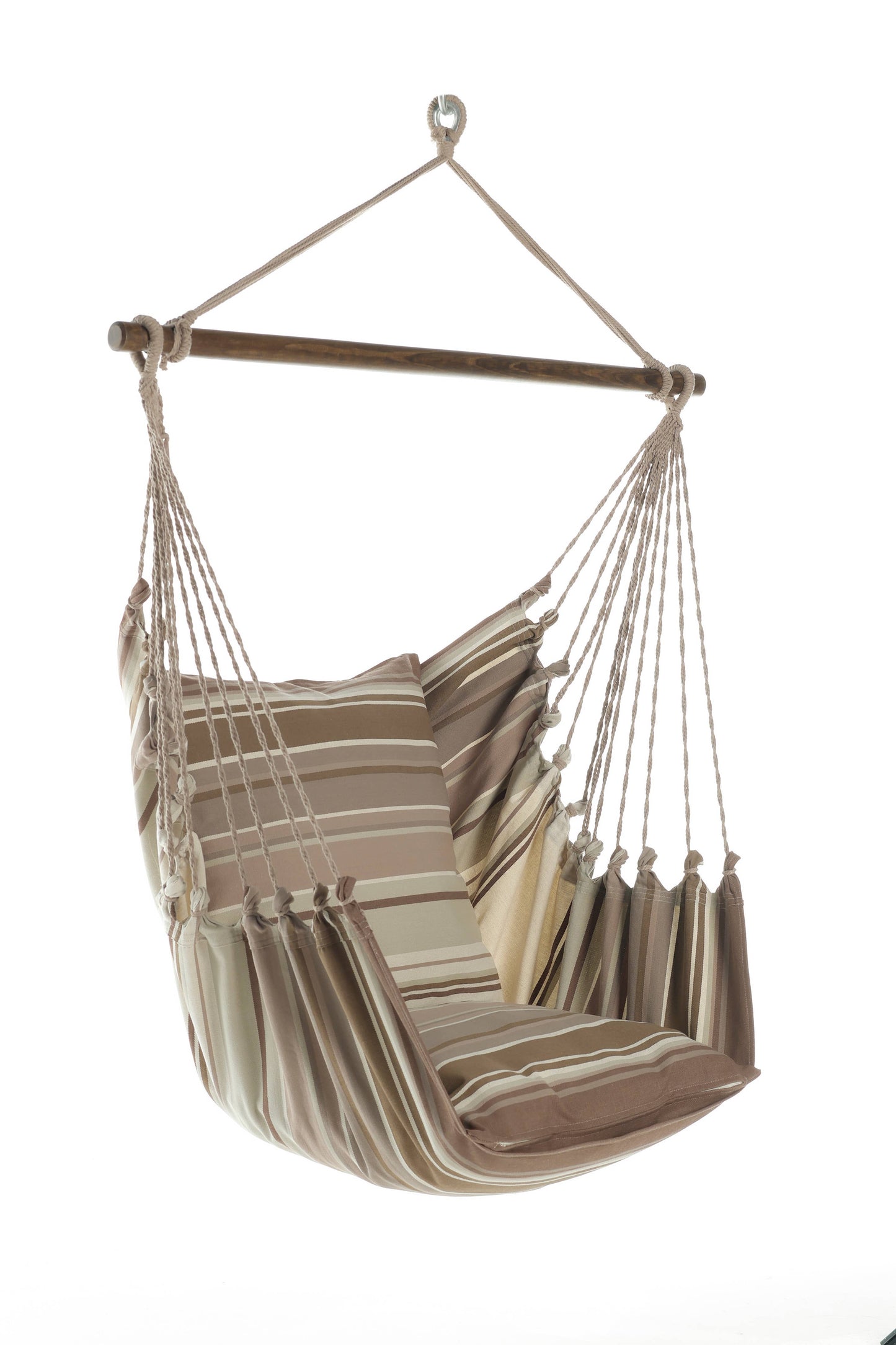 Boho Hammock Chair - Mocha Hanging Chair Swing + Pillow Set
