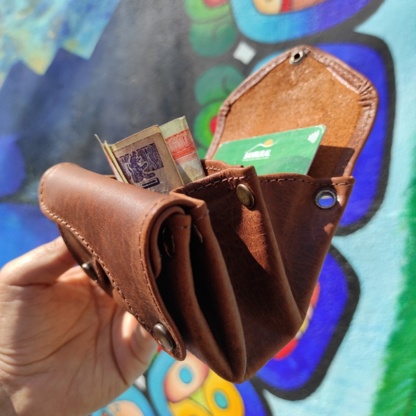Small Leather Accordion Wallet