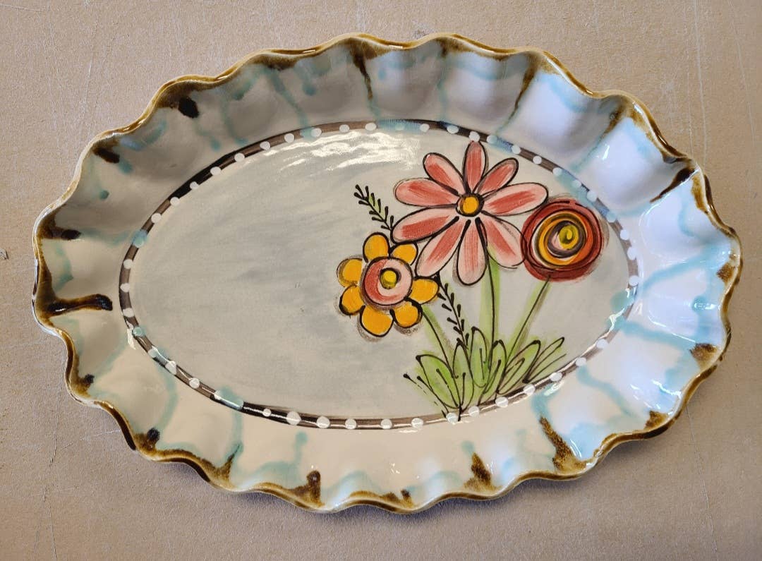 Drip Flower Pattern Serveware