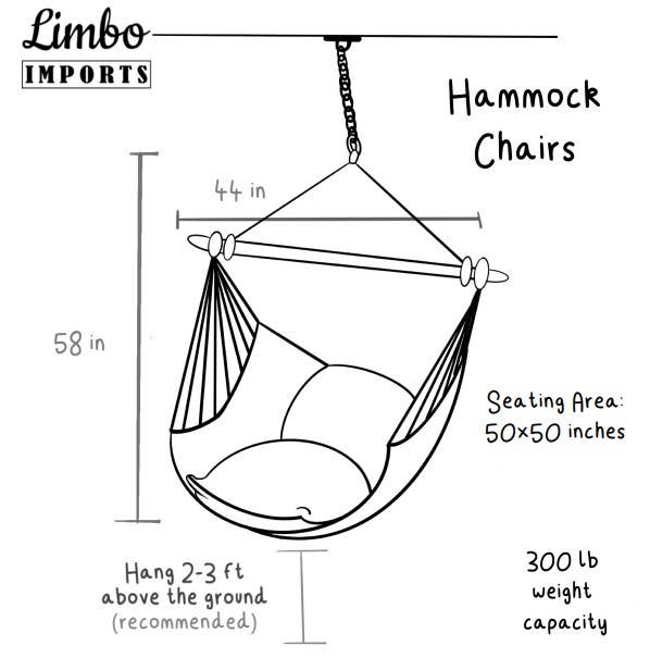 Boho Hammock Chair - Mocha Hanging Chair Swing + Pillow Set