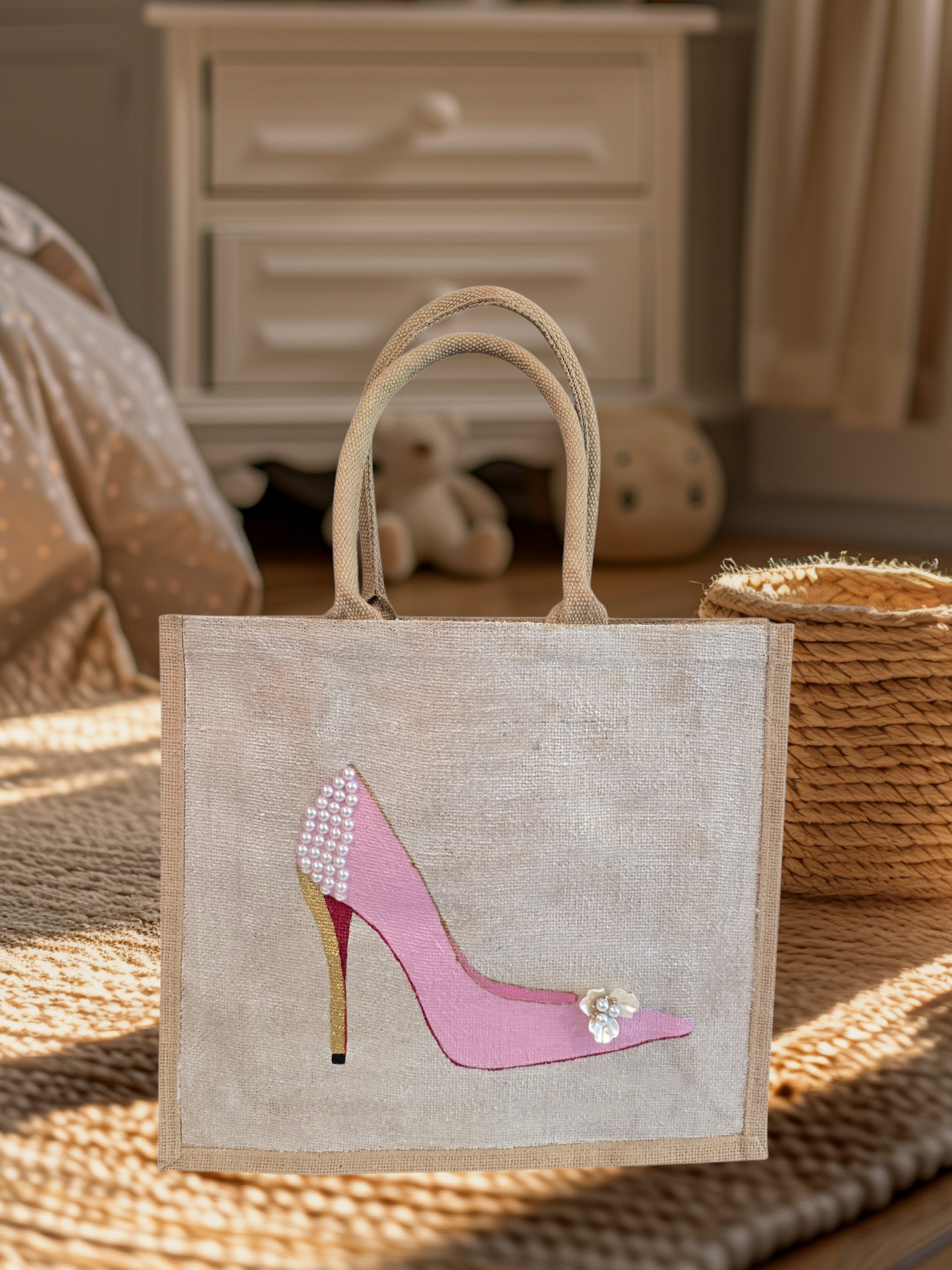 Pink Stiletto Tote Bag