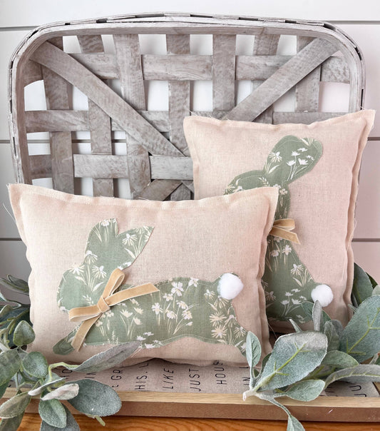 Primitive Farmhouse Easter Spring Bunny Pillow-Floral-3 Pack