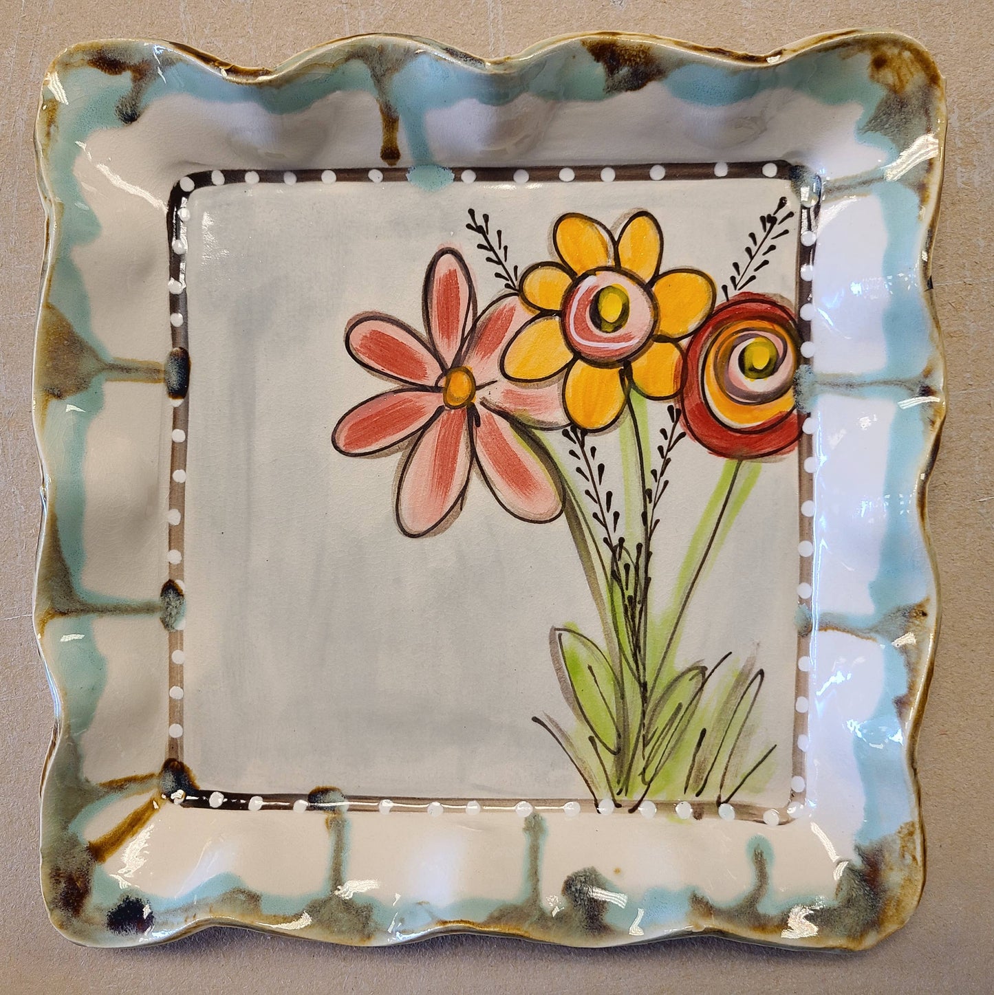 Drip Flower Pattern Serveware