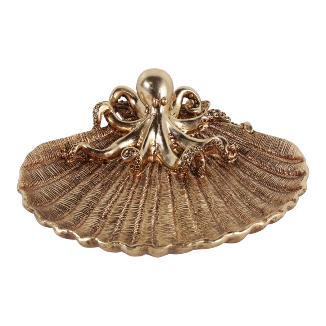 Gold Resin Octopus Dish
