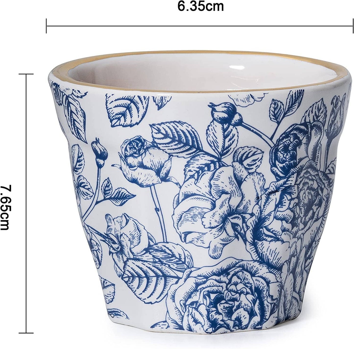 Espresso Beautiful Floral Ceramic Coffee Mugs, Set of 4