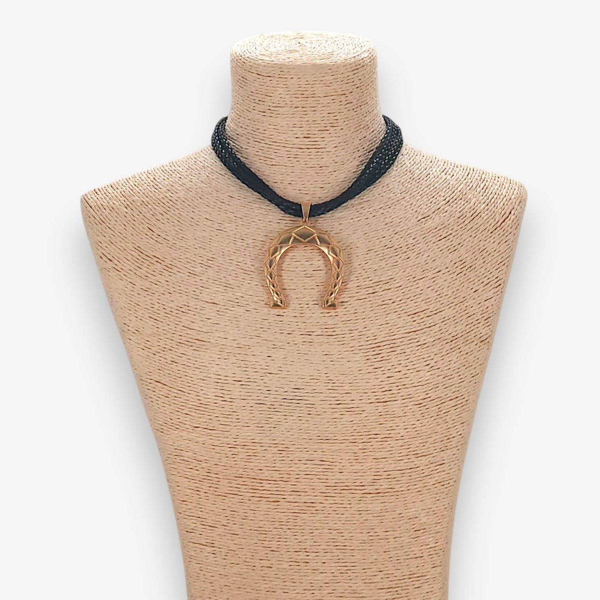 Vintage Gold Horseshoe Necklace | Chunky Statement Jewelry