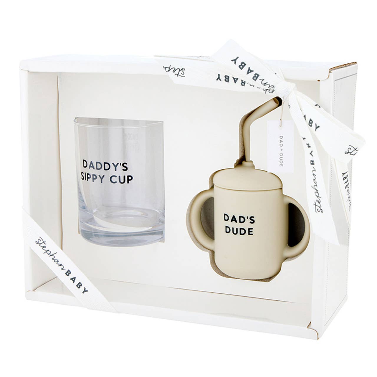 Dad Glass and Dude Sippy Cup Set