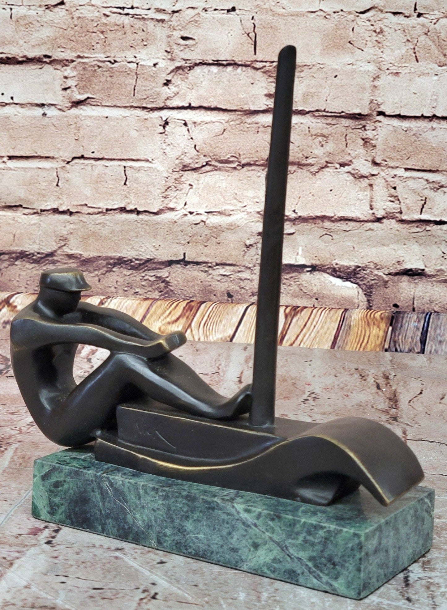 Rowing Crew Boat Canoe Kayak Water Sports Bronze Sculpture
