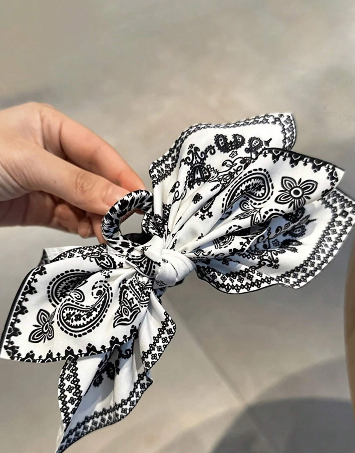 Bandana Style Print Bow Hair Clips