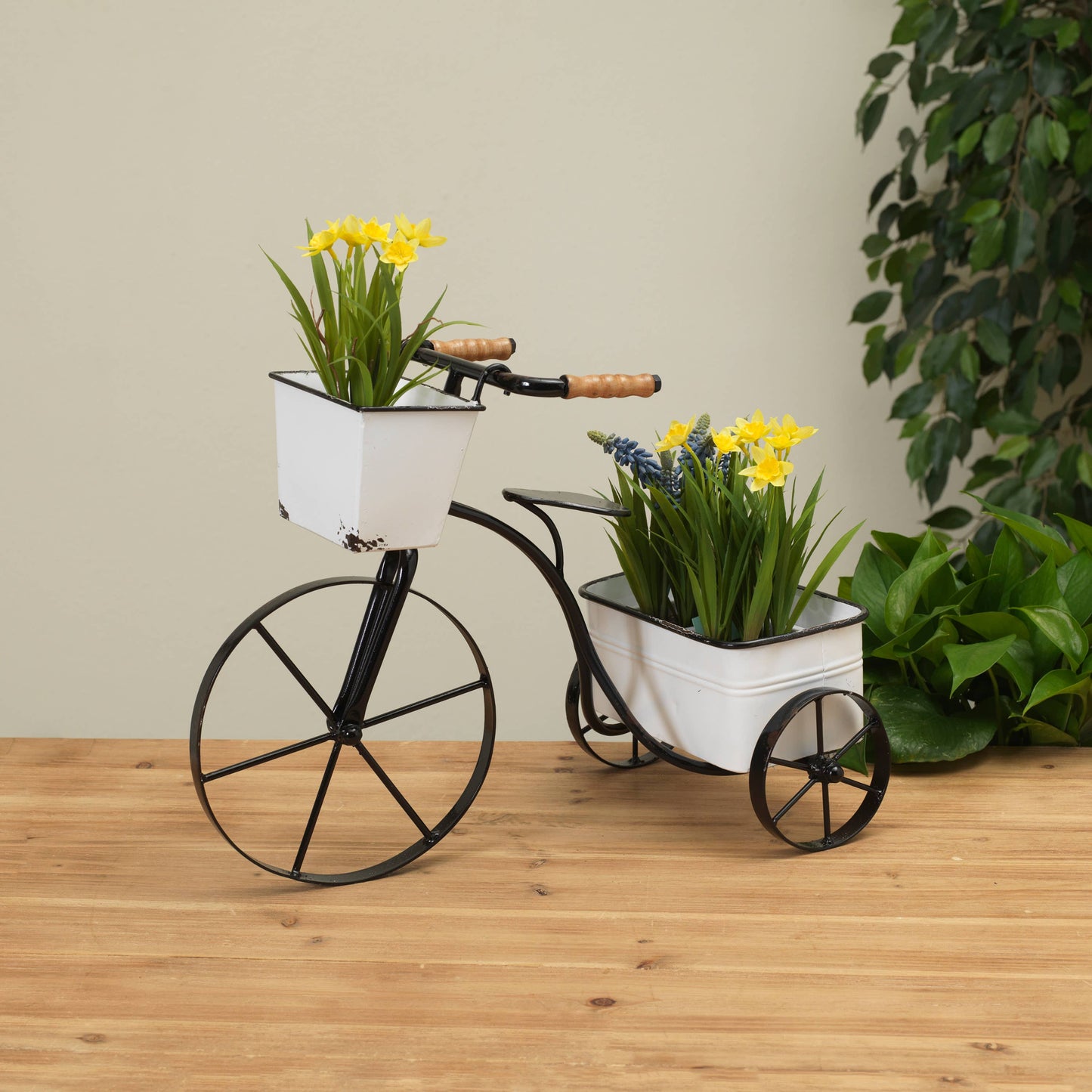 Metal Tricycle w/ 2 Planters