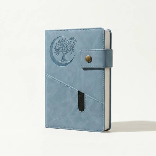 Soul Tree Leatherette Journal w/ Pocket - Blue