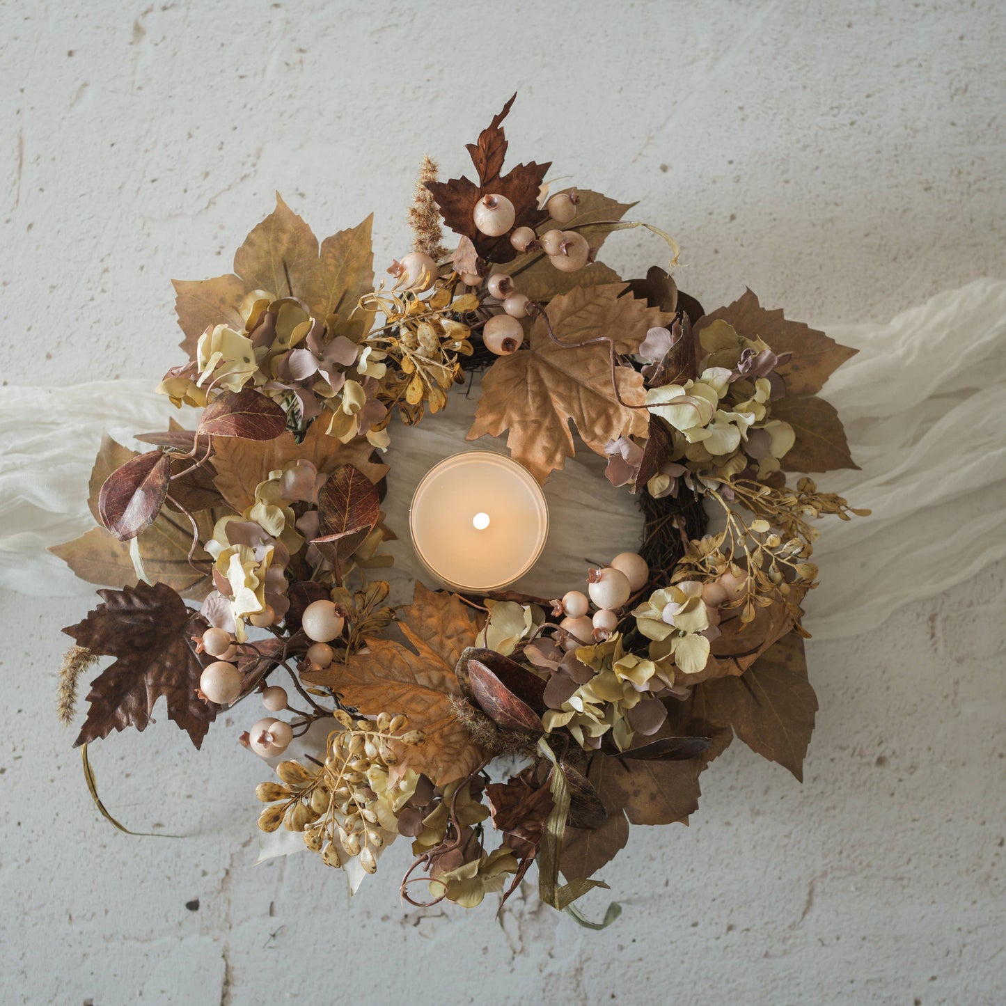 MAPLE LEAF & BERRY CANDLE RING