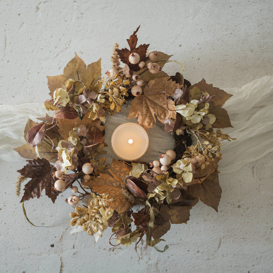 MAPLE LEAF & BERRY CANDLE RING