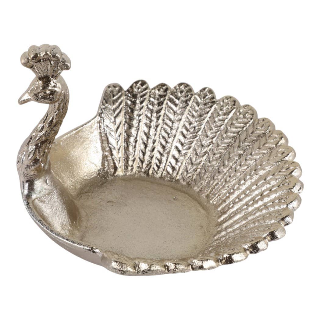 Gold Metal Peacock Dish