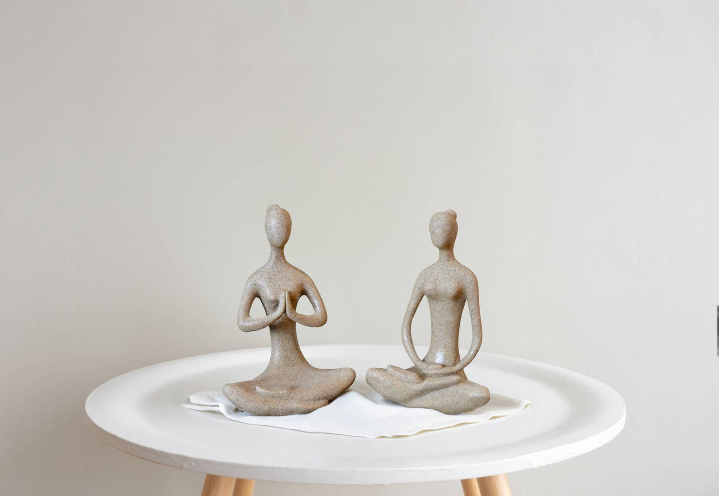 Sandstone Yoga Statue – Meditative Prayer