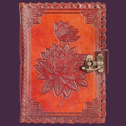 Lotus Flower Leather Journal