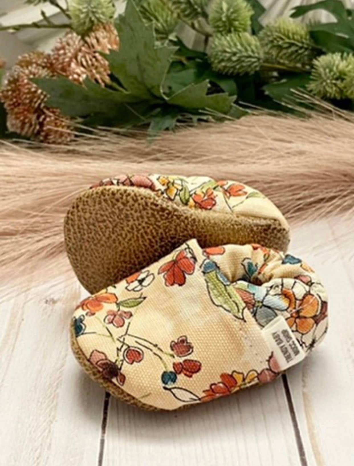 Vintage Floral Baby Moccasins 