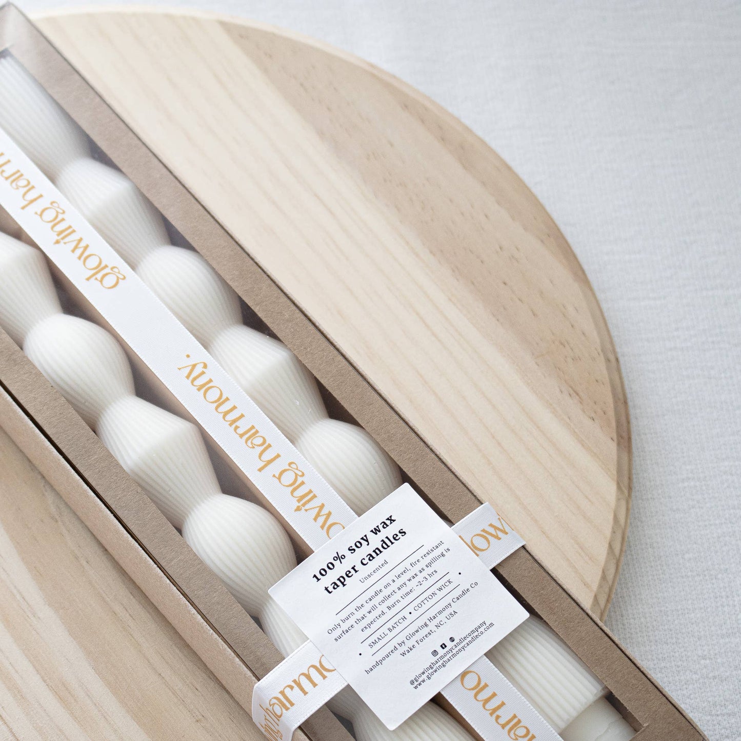 Ribbed Hourglass Taper Candles- Set of two