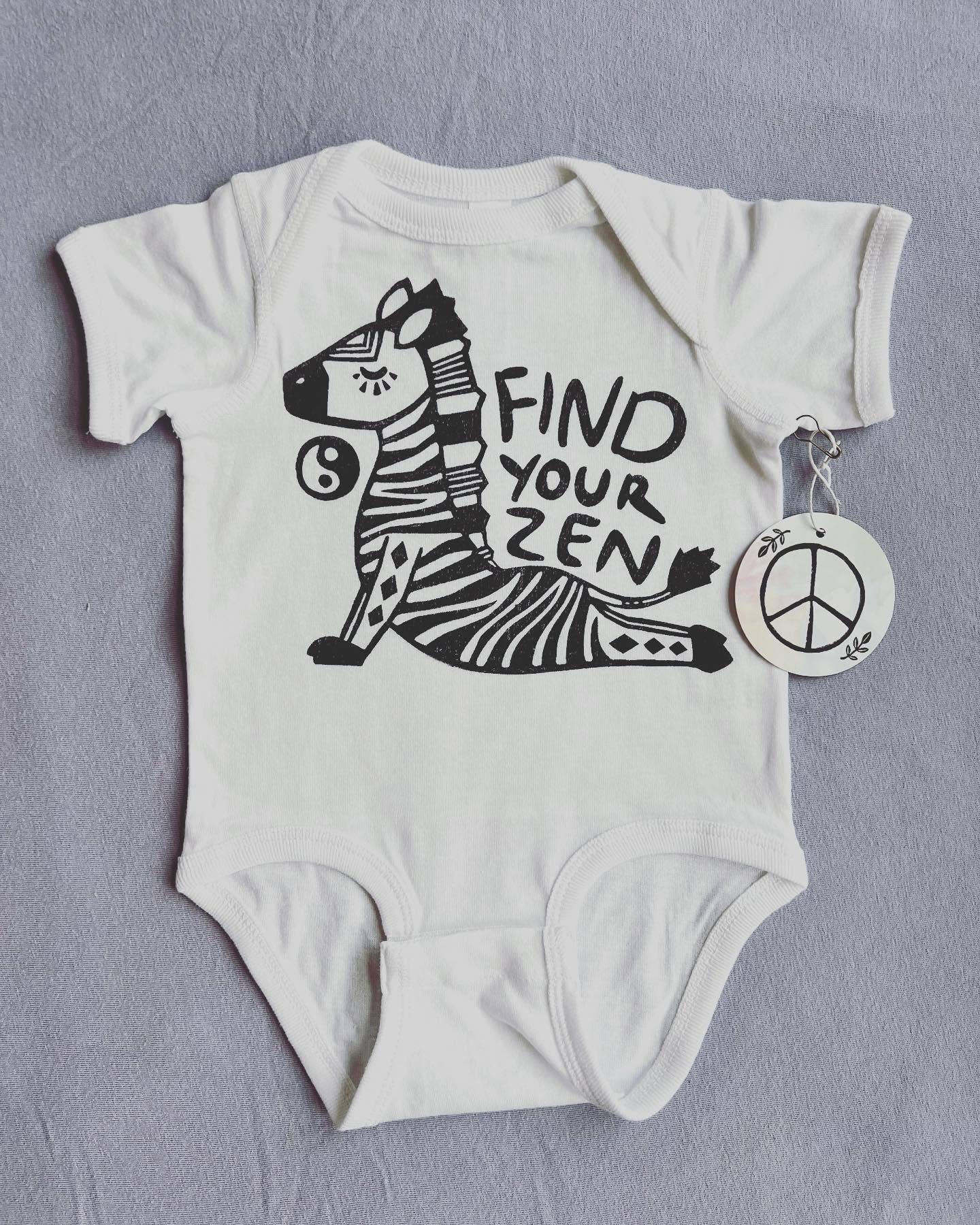 Zen Zebra Baby Bodysuit
