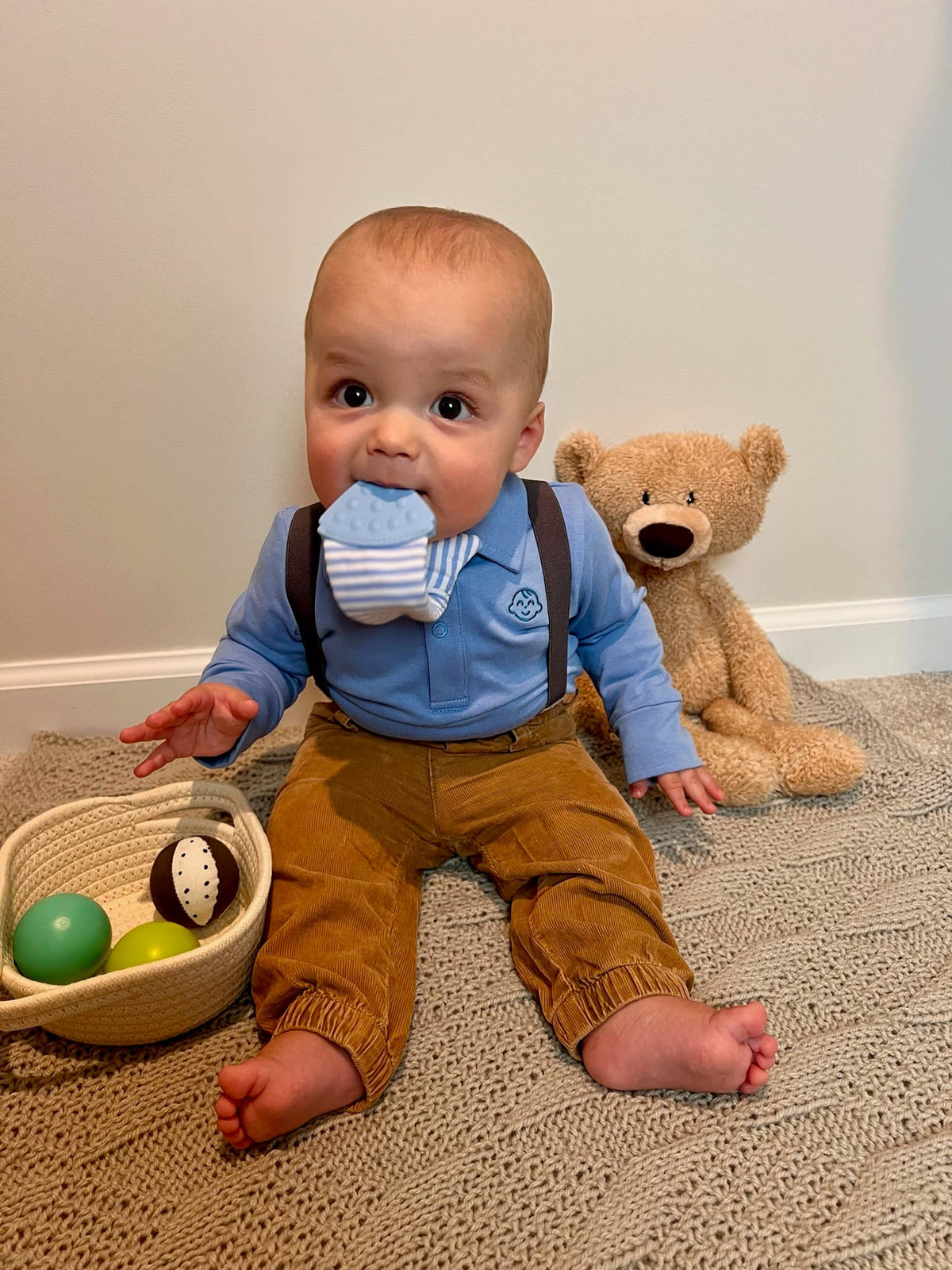 Collared Baby Boy Bodysuit, 100% Organic Cotton