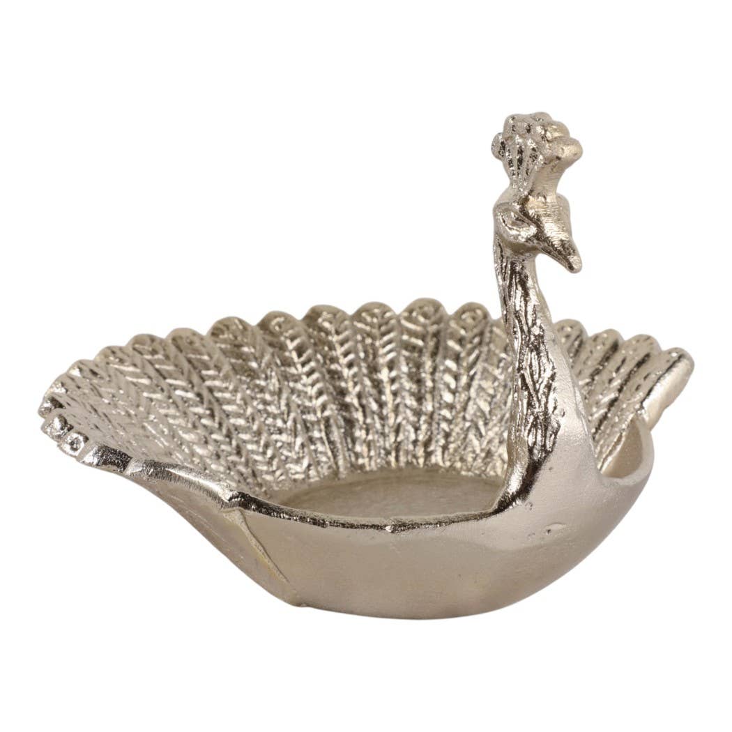 Gold Metal Peacock Dish