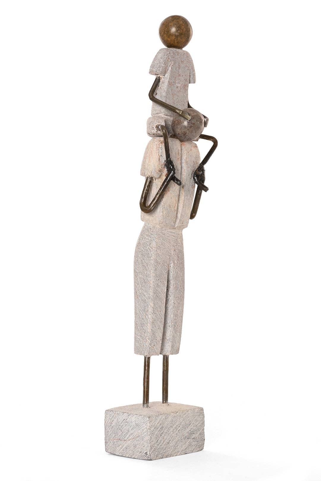 Stone and Metal Joy of Fatherhood Sculpture